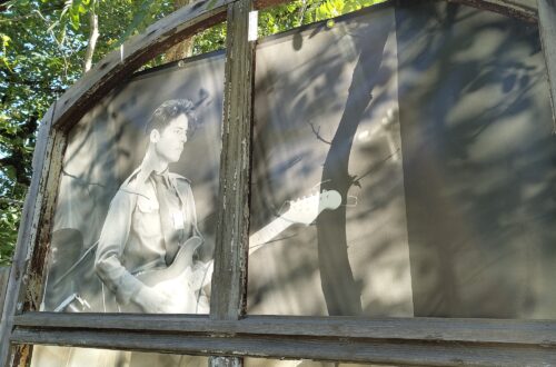 Historisches Bild in der Ausstellung über die Beelitz-Heilstätten früher.