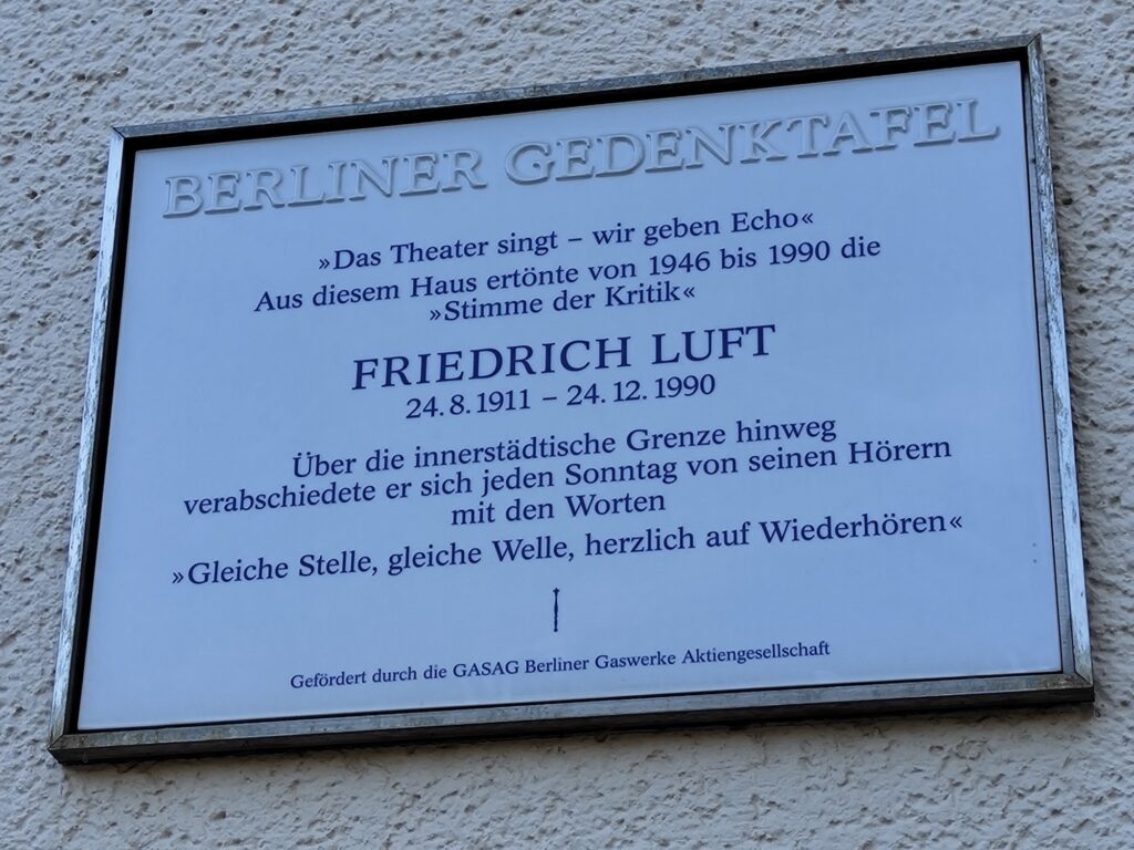 Gedenktafel Friedrich Luft RIAS